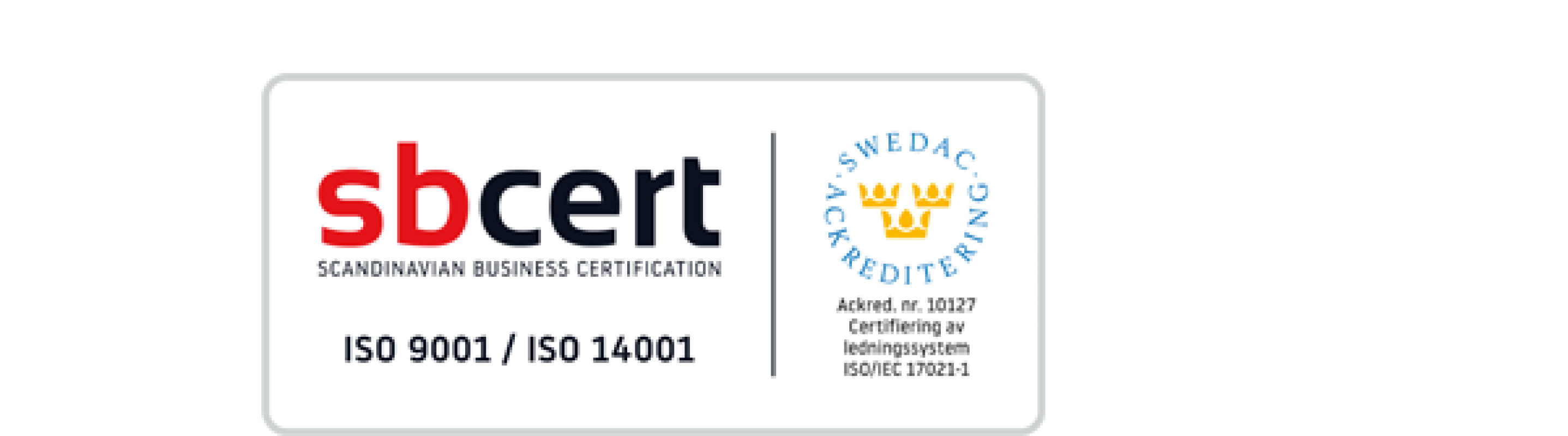 Vi är ISO-certifierade