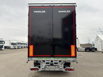 Hangler 3-axlad gardintrailer med Norgeboggi och truckfästen bak