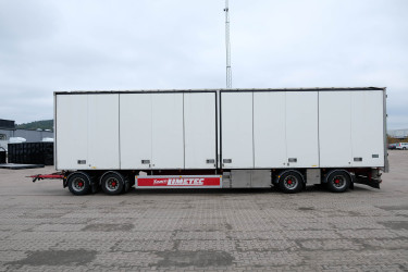 Limetec 4-axlad skåpsläpvagn öppningsbar v/h Sida