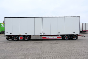 Limetec 4-axlad skåpsläpvagn öppningsbar v/h Sida