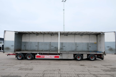 Limetec 4-axlad skåpsläpvagn öppningsbar v/h Sida