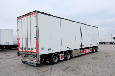 Limetec 4-axlad skåpsläpvagn öppningsbar v/h Sida