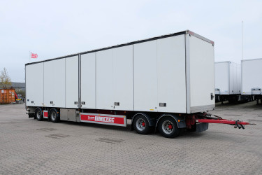 Limetec 4-axlad skåpsläpvagn öppningsbar v/h Sida