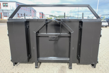 15 m3 lastväxlarflak med aluminiumlämmar - grusförstärkt och 24 tons ram
