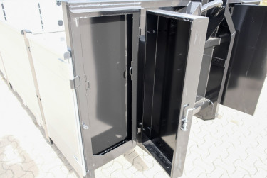 15 m3 lastväxlarflak med aluminiumlämmar - grusförstärkt och 24 tons ram