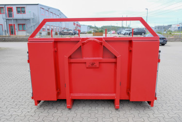 15 m3 lastväxlarflak med aluminiumlämmar - grusförstärkt och 24 tons ram