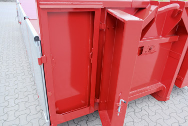 15 m3 lastväxlarflak med aluminiumlämmar - grusförstärkt och 24 tons ram
